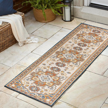 Bijan Traditional Vintage Medallion Reversible Machine-Washable Indoor/Outdoor Area Rug